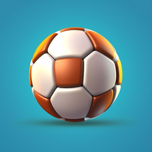 Photo a close up of a soccer ball on a blue background generative ai