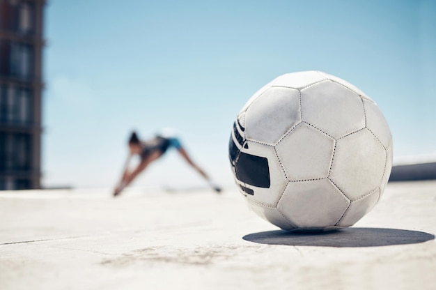 Foto close-up di una palla da calcio