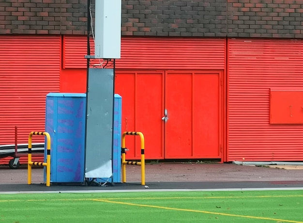 Foto close-up di un campo da calcio