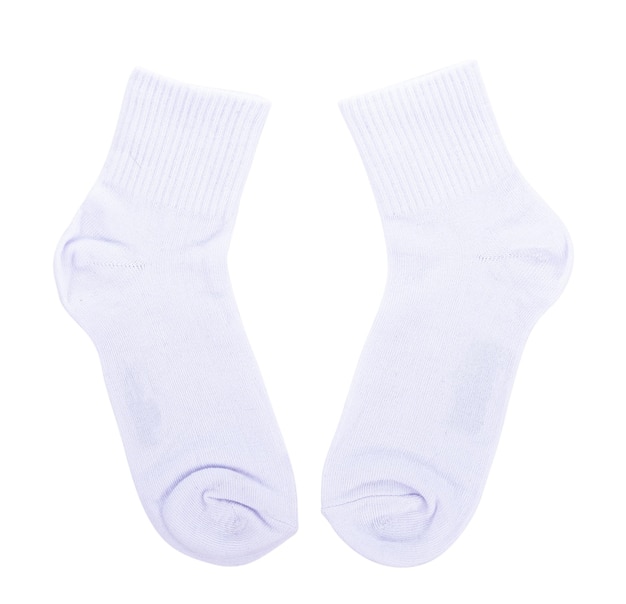 Close-up of socks over white background