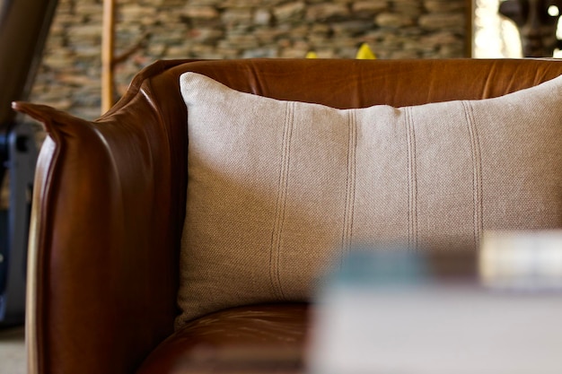 Photo close-up of sofa at home