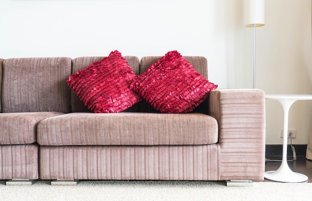 Close-up of sofa on table at home