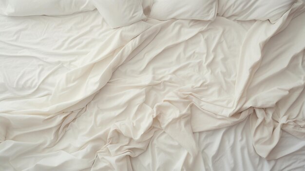 close up of soft sheets in the bed