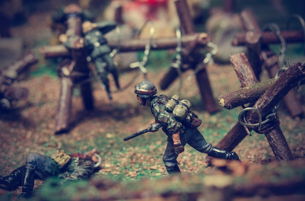 Photo close-up of soldier figurines