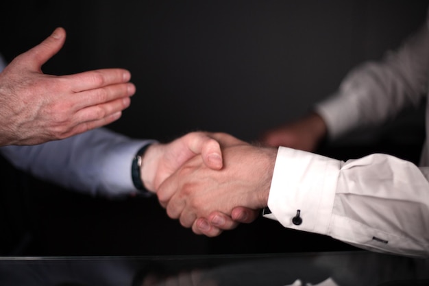 Close up a solid business handshake