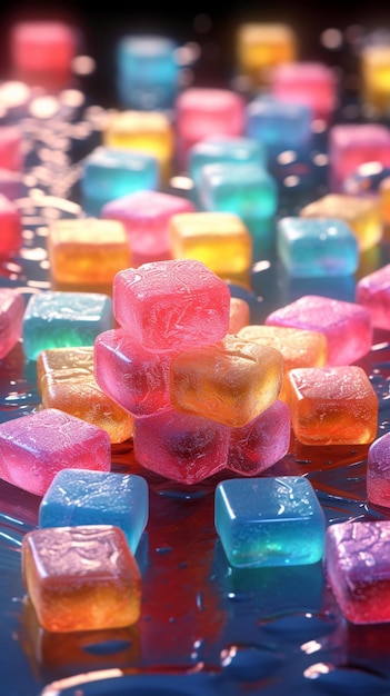 A close up of some colorful candy