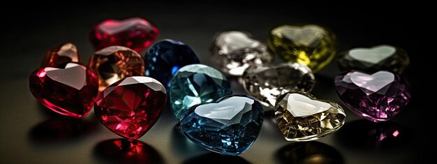 Premium AI Image | A close up of some colorful heart shaped gemstones