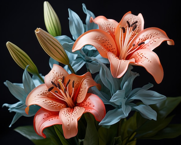 a close up of some flowers in a vase