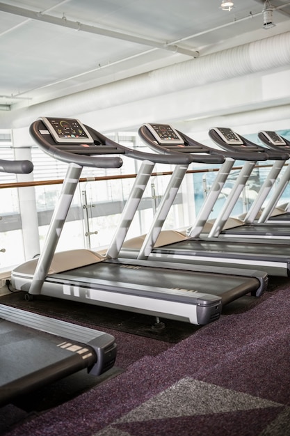 Close up of some Treadmills in the gym