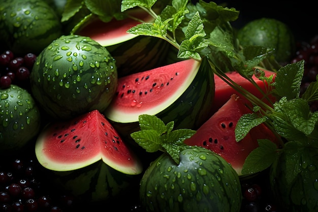 close up of some watermelons