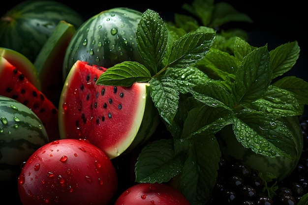 close up of some watermelons