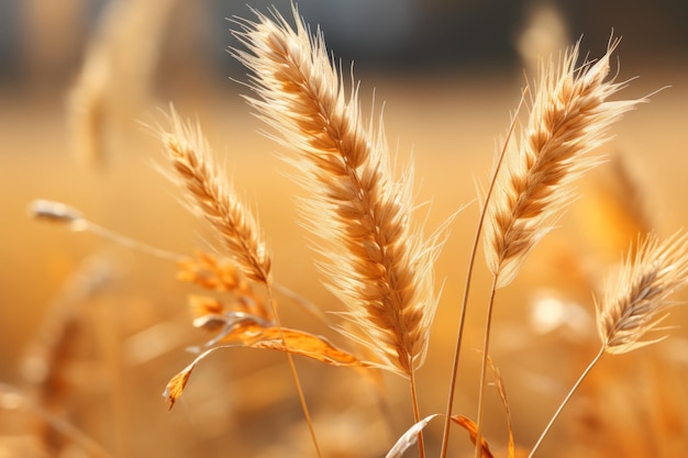 a close up of some wheat in a field