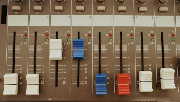 Close-up of sound mixer