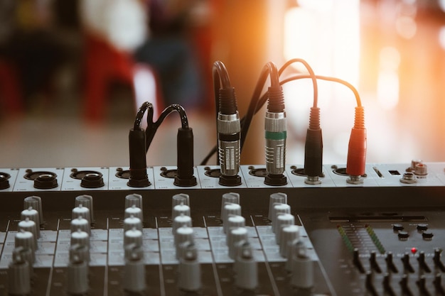 Photo close-up of sound mixer