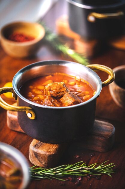 Close-up of soup in bowl on table