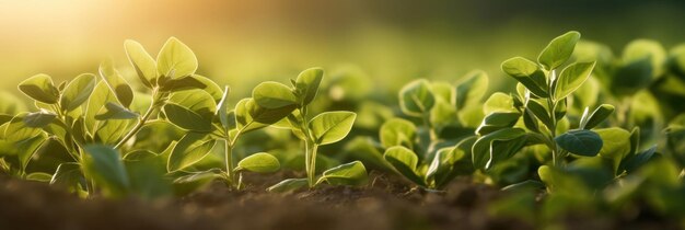 Photo close up of soy in field