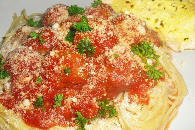 Close-up of spaghetti