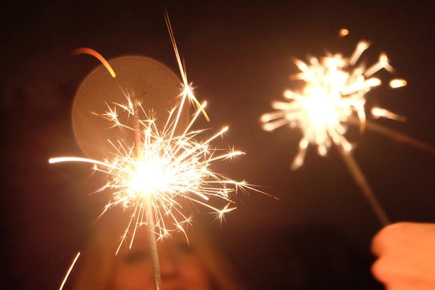 Close-up of sparklers
