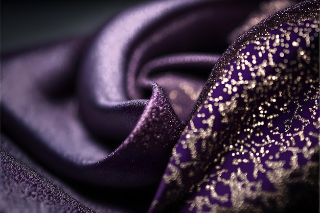 Close up on sparkling purple fabric