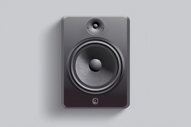 A close up of a speaker on a wall