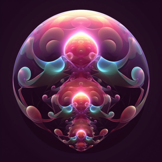 a close up of a sphere with a lot of different colored shapes generative ai