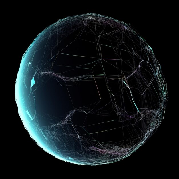 a close up of a sphere with a lot of lines on it generative ai