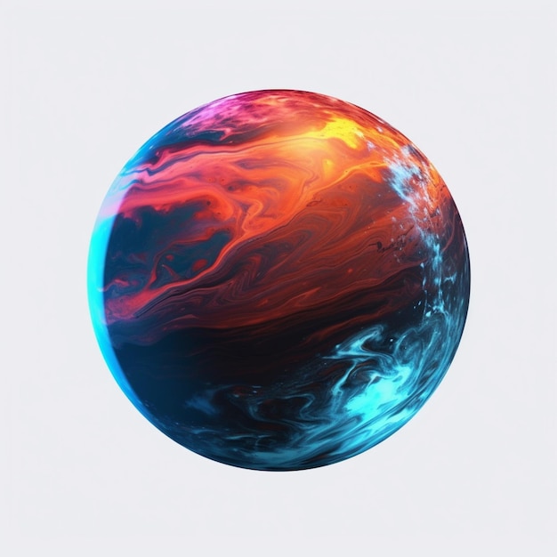 a close up of a sphere with a red and blue swirl generative ai