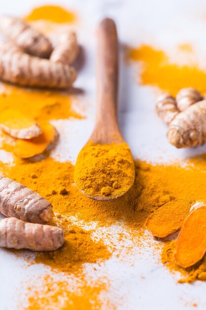 Close-up of spices on table