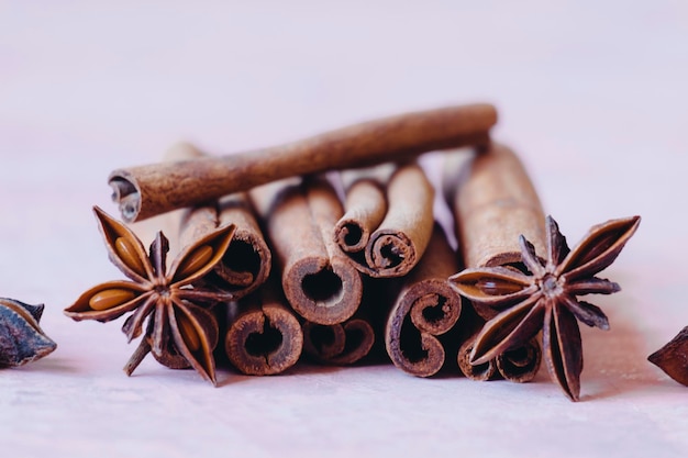 Photo close-up of spices on white background