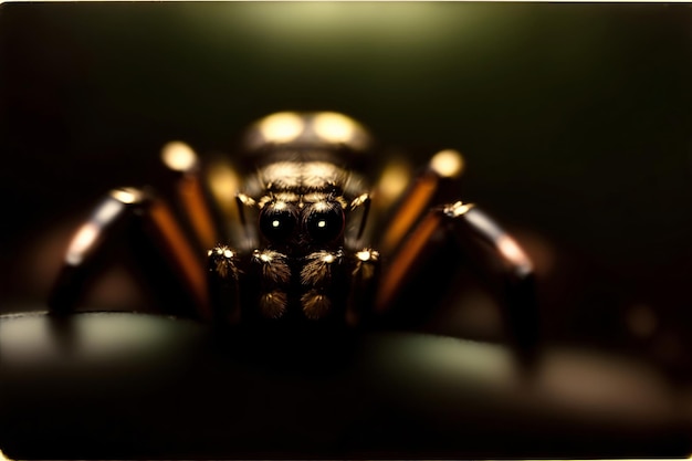 A Close Up Of A Spider On A Chair