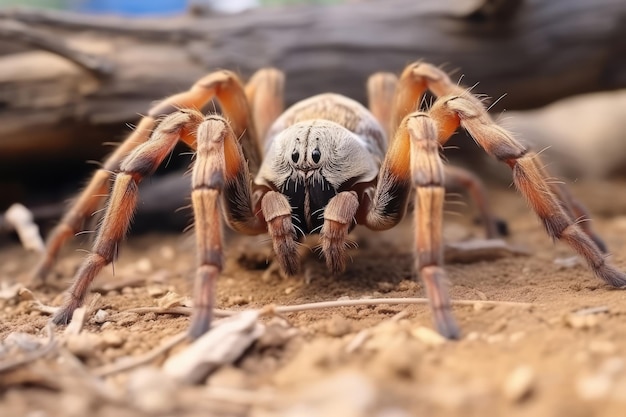 a close up of a spider crawling