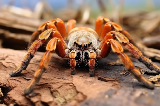 a close up of a spider crawling