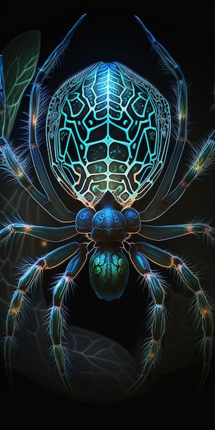 거미 생성 인공 지능의 클로즈업