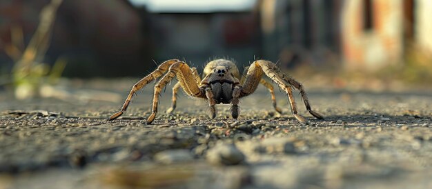 Close Up of Spider on Ground