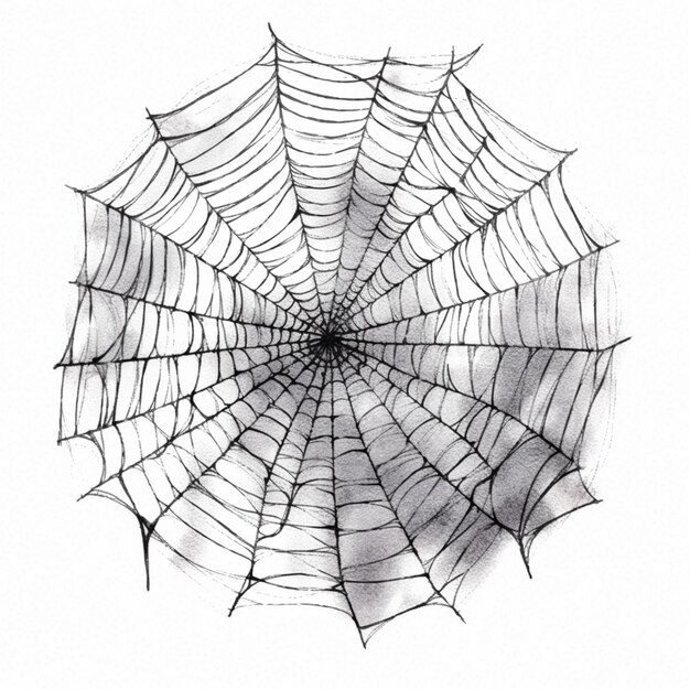 Photo a close up of a spider web with a white background generative ai