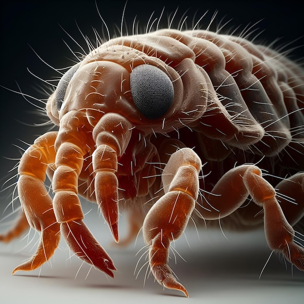 a close up of a spider with a black background