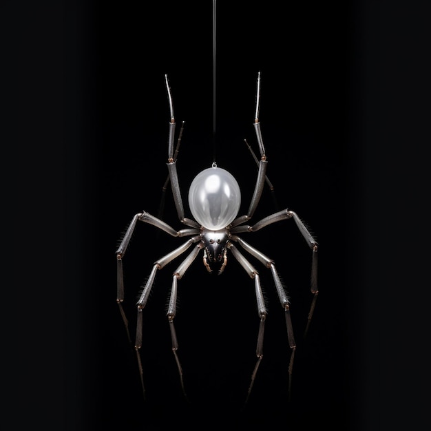 Близкий взгляд на паука с жемчужиной на спине
