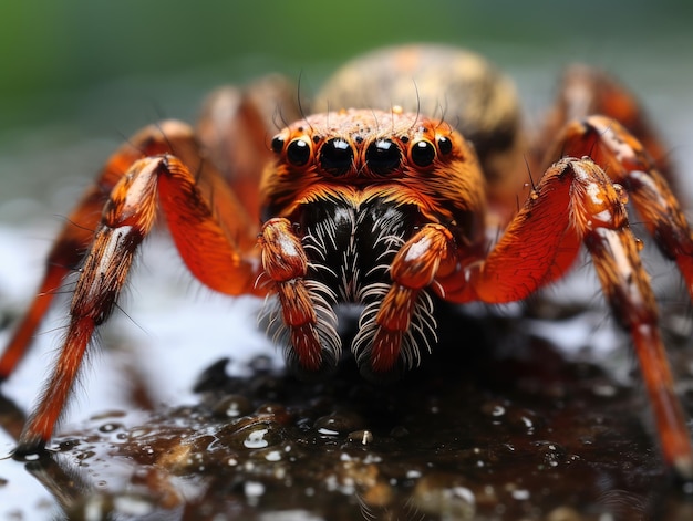 a close up of a spider