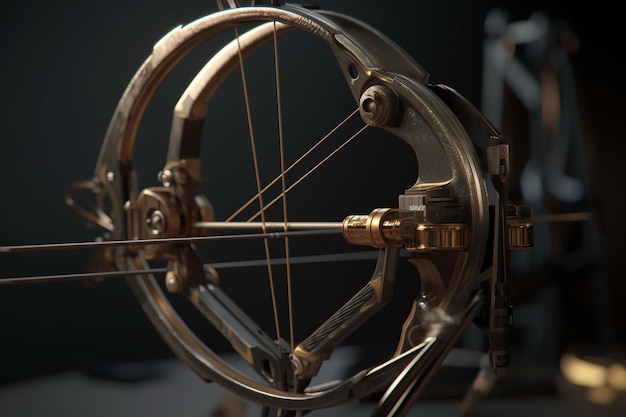 A close up of a spinning wheel with the word " on it. "