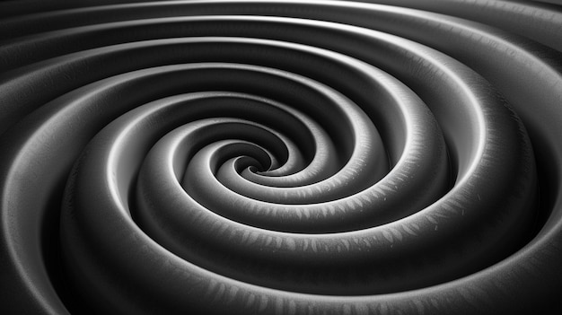 Photo a close up of a spiral of black and white material generative ai