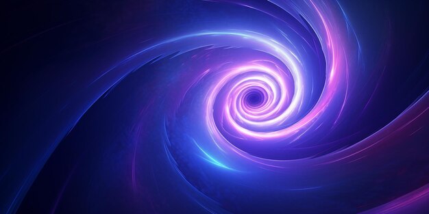 A close up of a spiral design with a blue and purple background generative ai