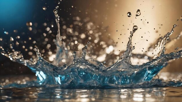 Close up of a splash of water on a surface generative ai