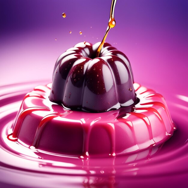 close up on splashed acai fruit in colored background berry consept