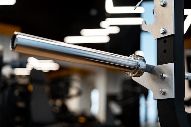 Close up of sport equipment in modern gym