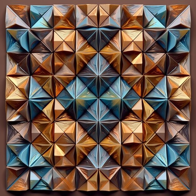 A close up of a square of folded paper with a brown background generative ai