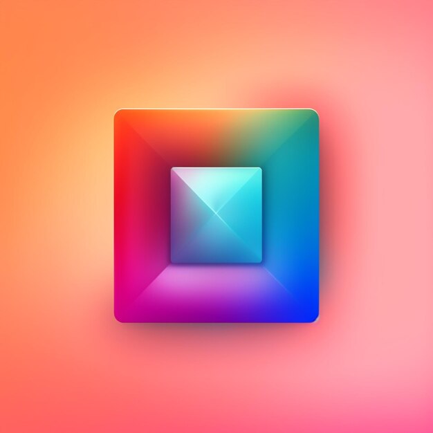 A close up of a square with a colorful background generative ai