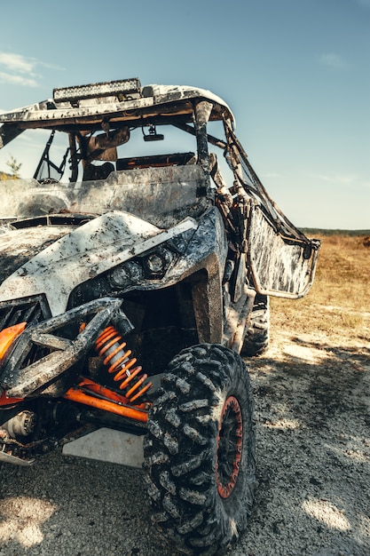 Foto close-up staart weergave van atv quad.