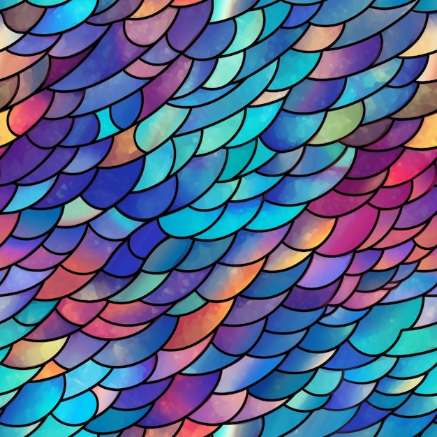 A close up of a stained glass window with a colorful pattern generative ai