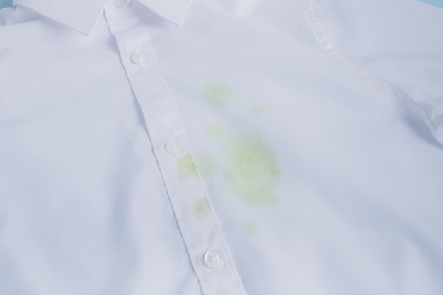 Close up stained white Tshirt Cleaning concept