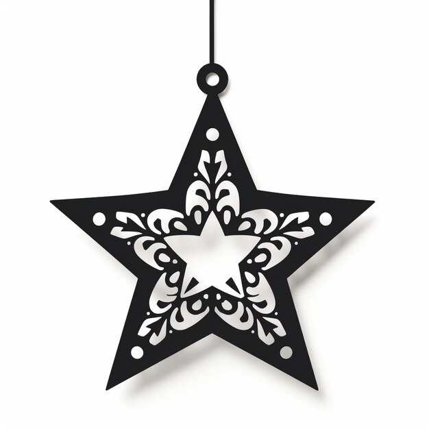 Photo a close up of a star decoration hanging on a string generative ai